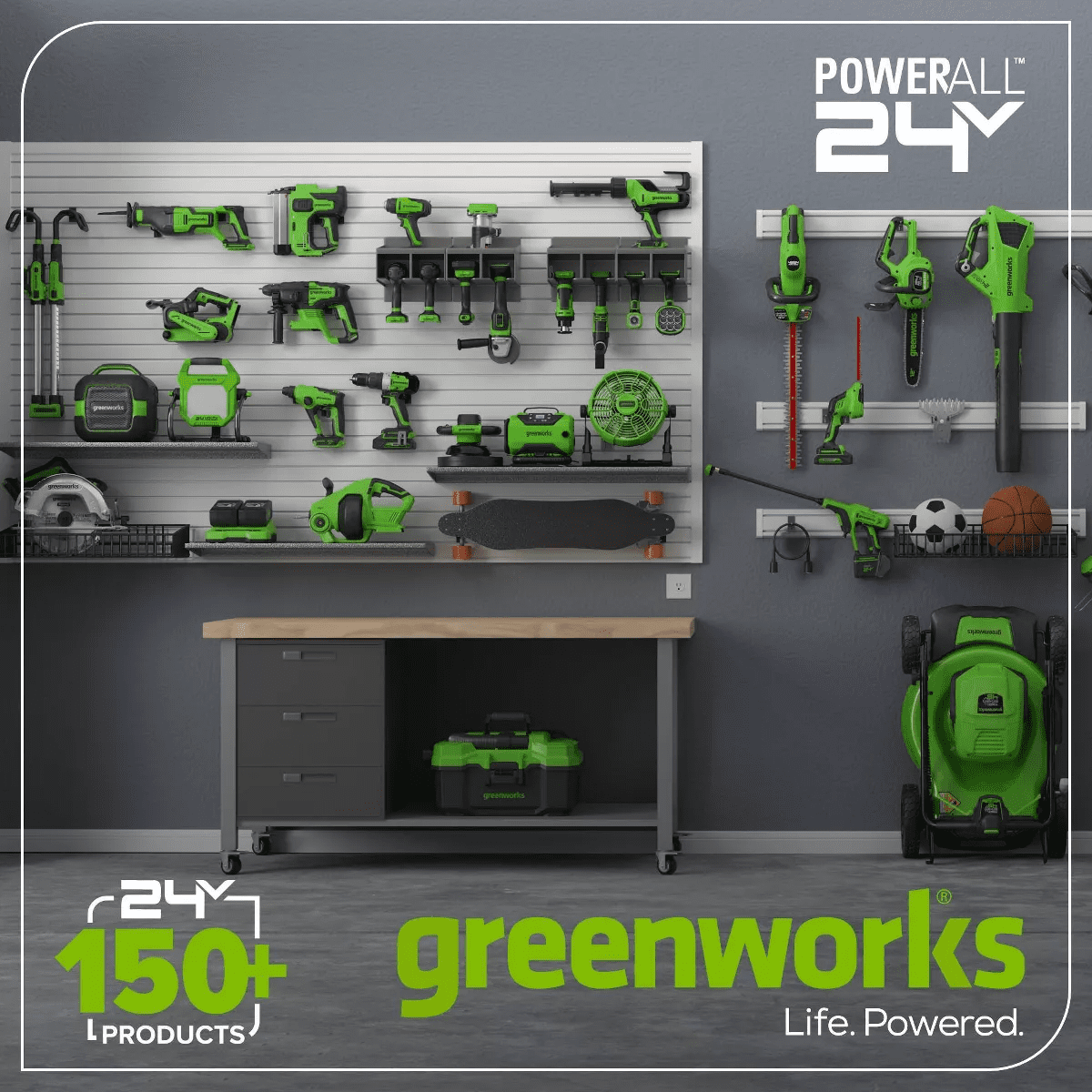 Greenworks POWERALL 24V Cordless Brushless Drill/Driver with 2Ah Battery and Charger - Image 7