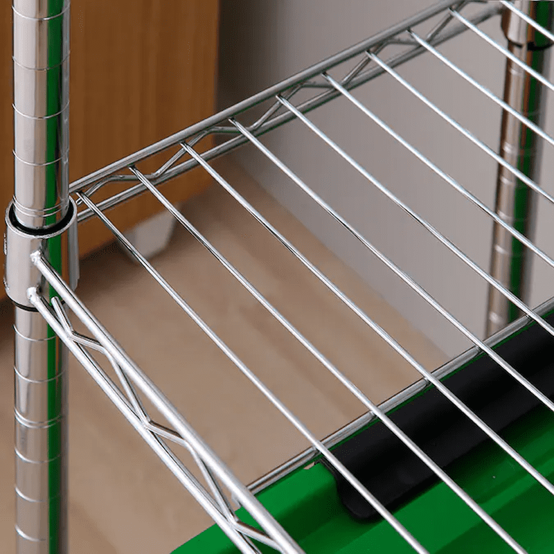 4 -Tier Chrome Metal Utility Shelving Unit with Wire Shelves ( 35.7-In W X 14-In D X 53-In H ) - Image 15