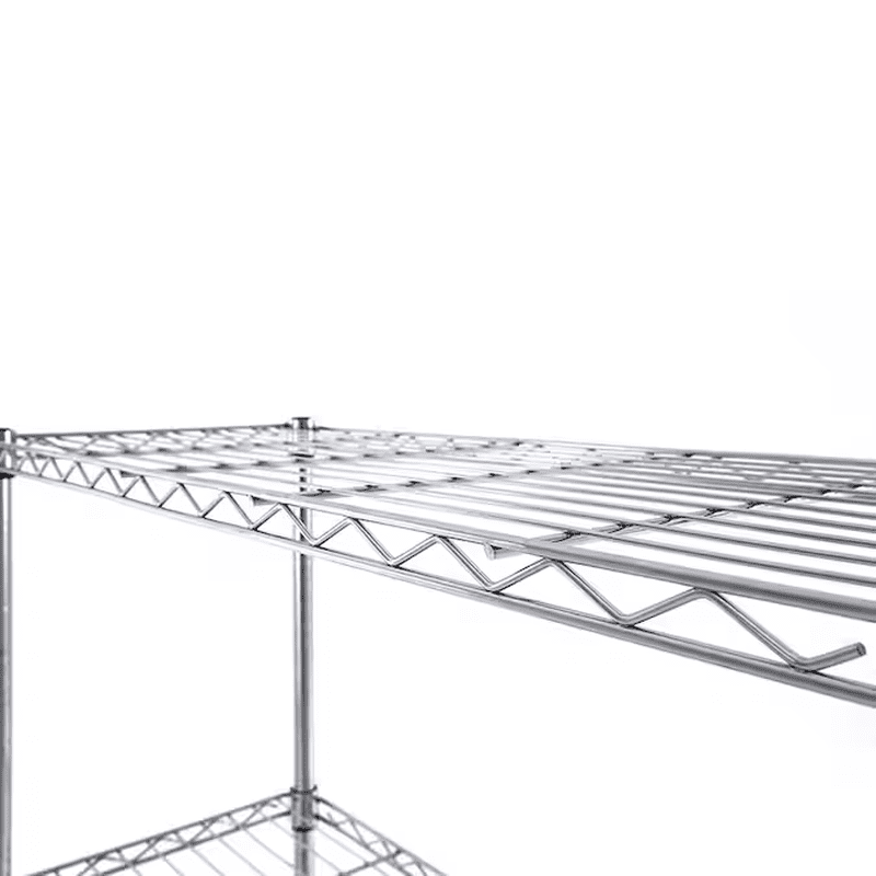 4 -Tier Chrome Metal Utility Shelving Unit with Wire Shelves ( 35.7-In W X 14-In D X 53-In H ) - Image 9