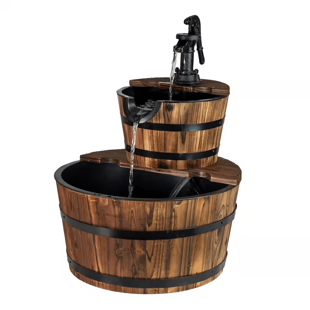 Wood 2-Tiered Country Fountain - Image 4