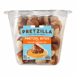 Pretzilla Soft Pretzel Bites Tub with Nacho Dipping Sauce - 12.3Oz