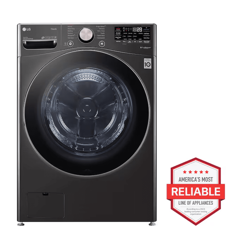Turbowash 360 High Efficiency Stackable Medium ( 4.5-Cu Ft ) Front-Load Washer with Steam Cycle ( Black Steel ) - Image 8