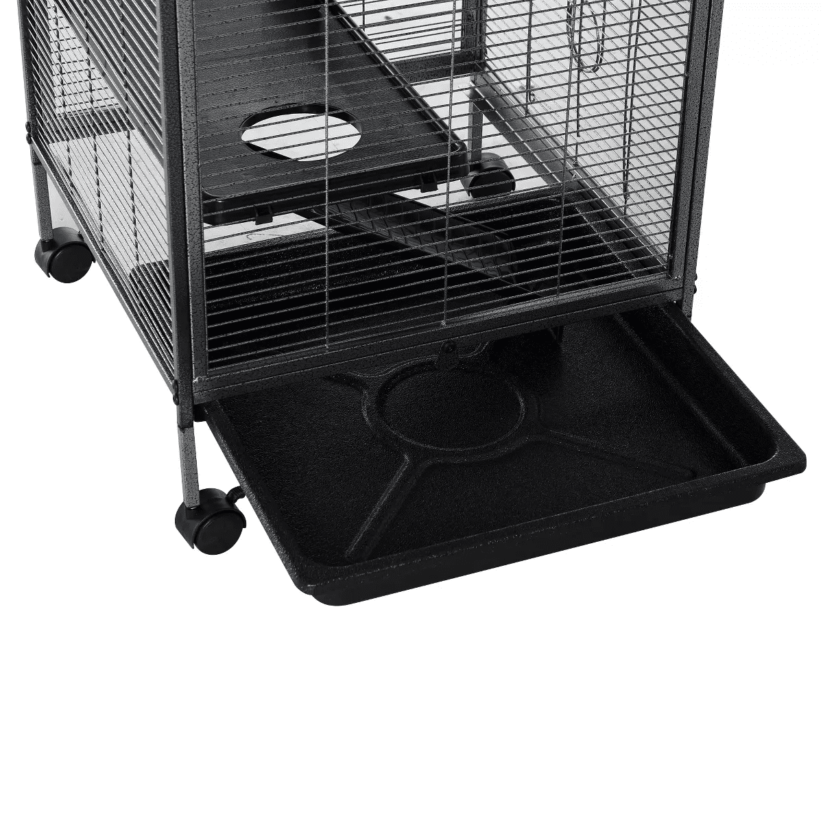 Pawhut Small Animal Cage Ferret Cage Large Chinchilla Cage Hammock Accessory Heavy-Duty Steel Wire Small Animal Habitat with Tray - Image 7