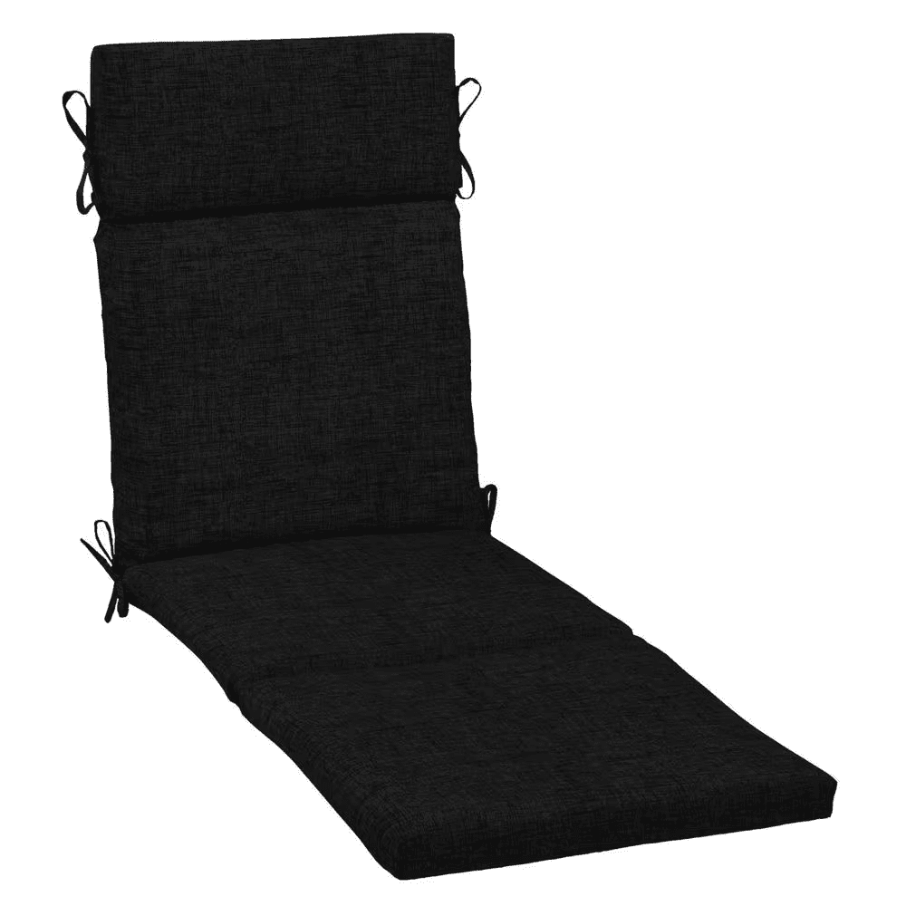 21 In. X 72 In. Outdoor Chaise Lounge Cushion in Black Leala