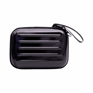 Hard Shell Travel Case, Portable Waterproof Mini Storage Organizer Bag with Wrist Strap for Electronics, Accessories, Red