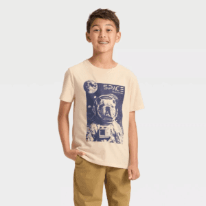 Boys' Short Sleeve Space Bulldog Graphic T-Shirt - Cat & Jack™ Beige