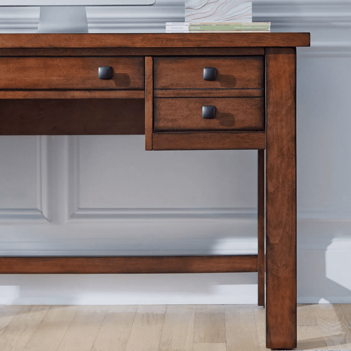 Tahoe Executive Writing Desk - Aged Maple - Home Styles: Mid-Century Modern, Hardwood Frame, Drawer Storage - Image 11