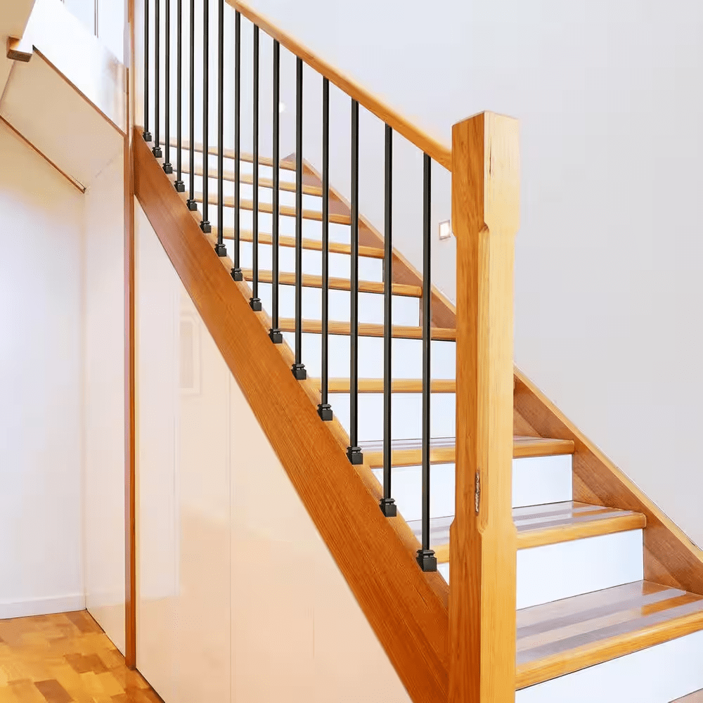 1/2 In. Iron Staircase Baluster Slant Shoes with Screws in Satin Black, 24-Pack - Image 6