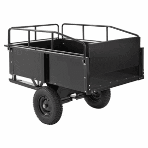 15 Cu. Ft. Heavy Duty Steel ATV Garden Cart, 750 Lbs. Capacity, Garden Utility Trailer with Removable Sides Black, Steel