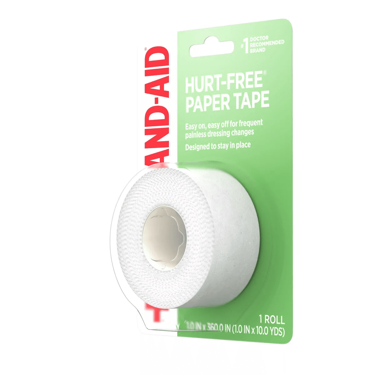 Johnson & Johnson Band-Aid Brand First Aid Hurt-Free Medical Paper Tape - 1In X 10 Yd - Image 6