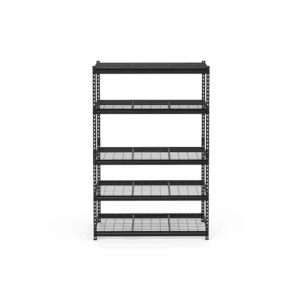 5 -Tier Heavy Duty Black Metal Utility Shelving Unit with Wire Shelves ( 48-In W X 24-In D X 72-In H )