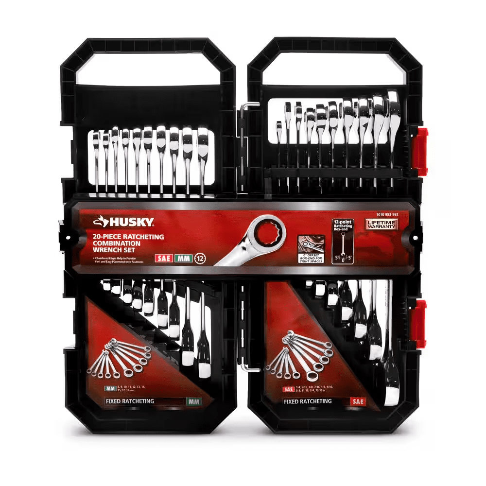 72-Tooth Ratcheting SAE/MM Combination Wrench Set (20-Piece) - Image 7