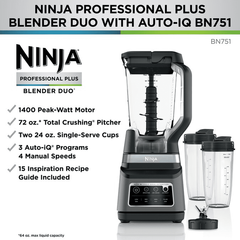 Professional plus Duo 72-Oz 4 -Speed Countertop Blender ( Black, Stainless Steel ) - Image 6