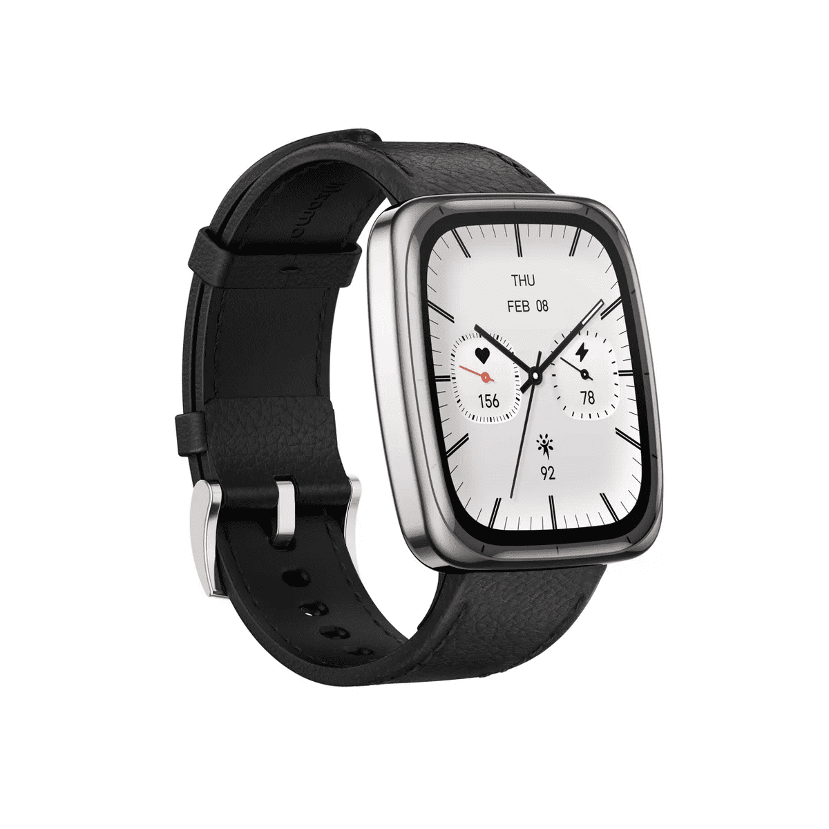 Amazfit Active 2 Square Smartwatch - Black Leather - Image 2