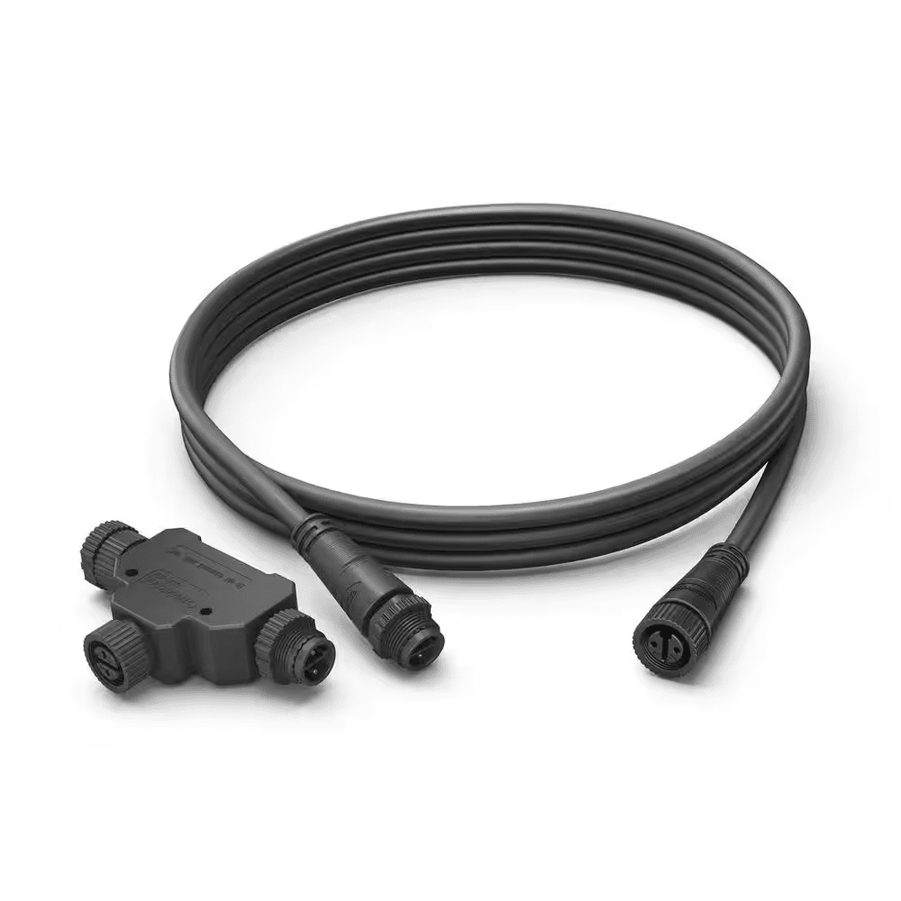8 Ft. Outdoor Low Voltage Black Cable Extension and T-Part (1-Pack) - Image 6