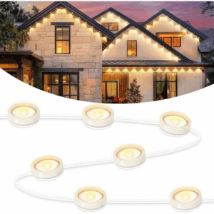 36-Light Indoor/Outdoor 50 Ft. Plug-In Integrated LED 2700K Permanent Light Novelty LED String-Light Eave Lighting