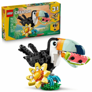 Creator 3 in 1 Wild Animals: Tropical Toucan Building Toy for Kids- Jungle Building Blocks & Learning Toy for Girls & Boys, Ages 7+ - Build 3 Animals in 1 Set - Gift for Birthdays - 31173