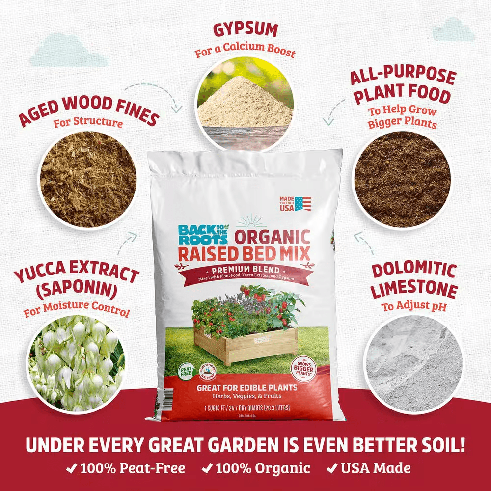 Organic Raised Bed Soil (1 Cu.Ft.) Peat-Free, Blended with Organic Fertilizer - Image 4