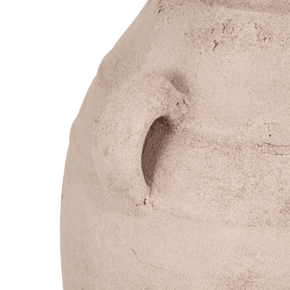 19 In. Red Ceramic round Weathered Decorative Vase - Image 8