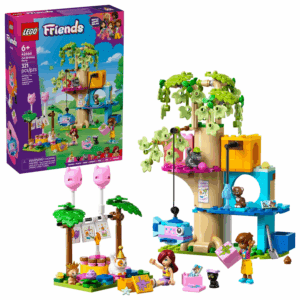 Friends Cat Birthday Party & Tree House Building Toy - Pretend Play Building Blocks W/ Cat Toys & 2 Minidolls - Creative Storytelling Kids Toy for Girls and Boys, 9+ - Birthday Gift Idea- 42666