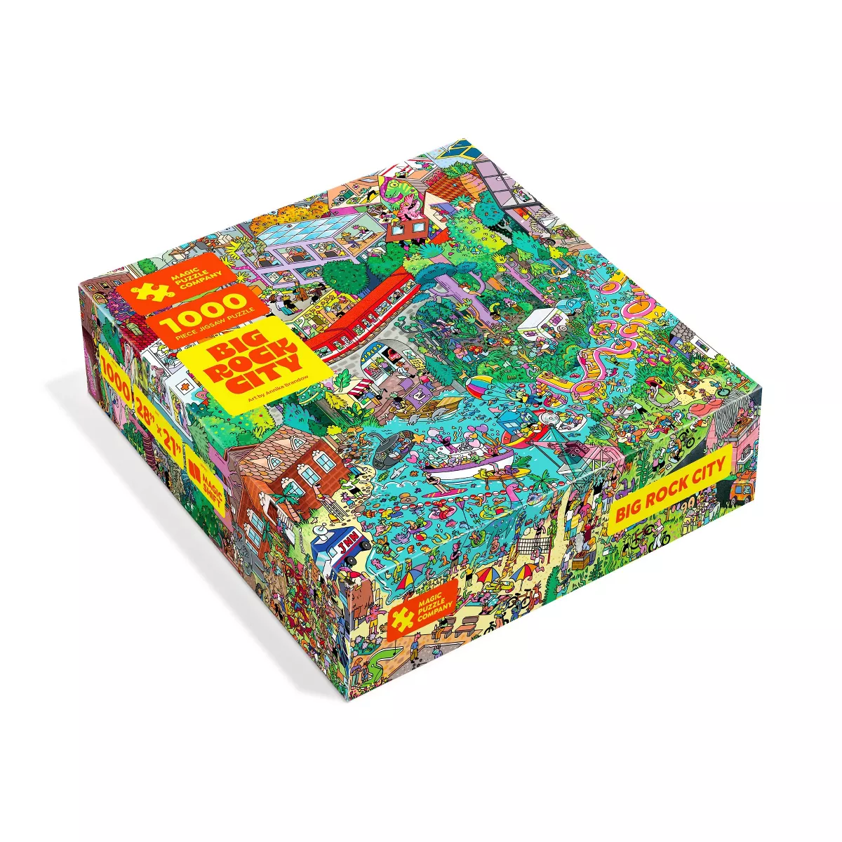 Magic Puzzle Company Big Rock City Jigsaw Puzzle - 1000Pc: Collage, Educational Focus on Memory & Fine Motor Skills