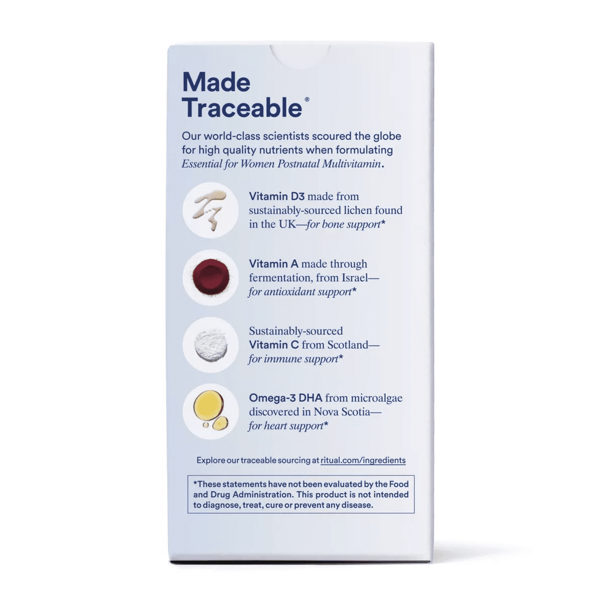 Ritual Postnatal Multivitamin with Vegan Omega-3 DHA, Choline, and Vitamins A, C, D3 and Zinc Vegan Capsules - Mint Essenced - 60Ct - Image 2