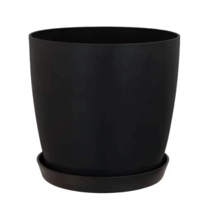 Miami 10 In. Dark Gray Premium Sustainable Plastic Planter with Saucer