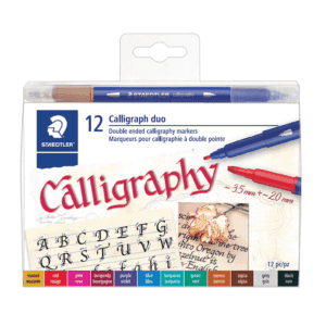 Double Ended Calligraphy Markers, 12 Count, Multi-Color, (3002T12CV)