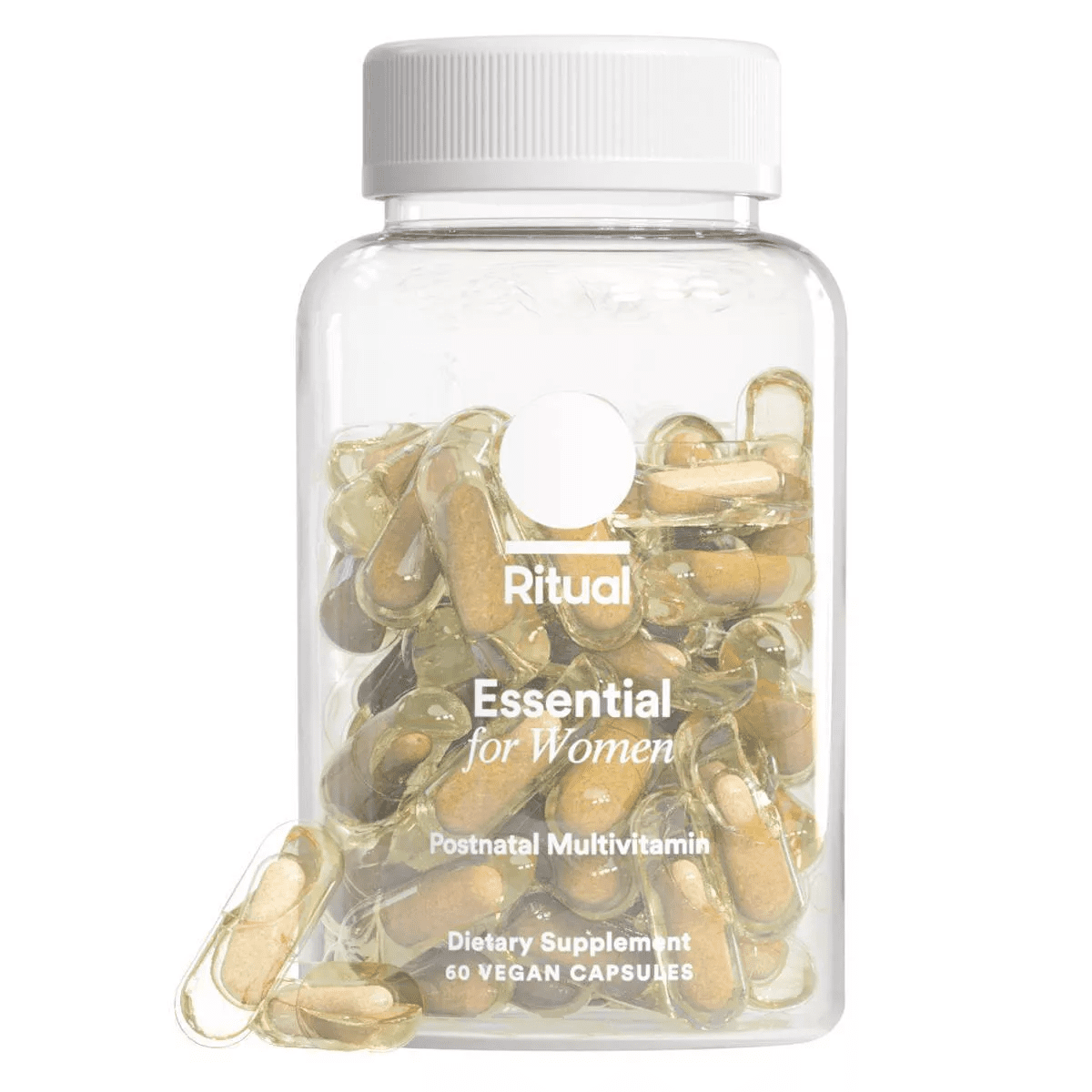 Ritual Postnatal Multivitamin with Vegan Omega-3 DHA, Choline, and Vitamins A, C, D3 and Zinc Vegan Capsules - Mint Essenced - 60Ct