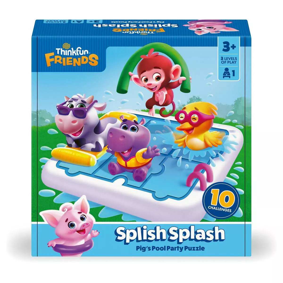 Thinkfun Friends - Splishsplash Pig'S Pool Party Puzzle Game: Creative Thinking, Problem Solving, Solo Board Game - Image 2