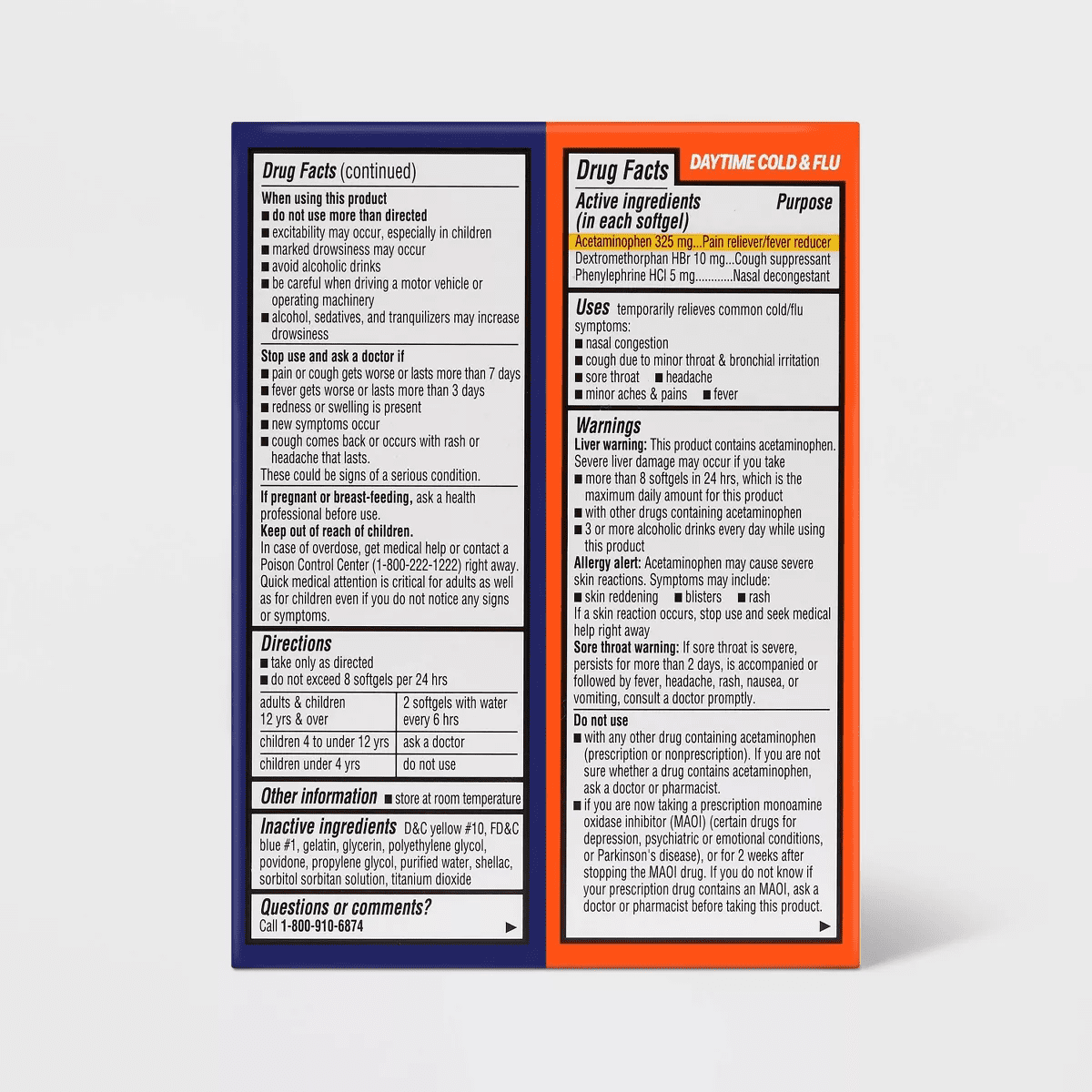 Day/Night Multi -Symptom Cold & Flu Relief Combo Pack Softgels 48Ct - Up&Up™ - Image 3
