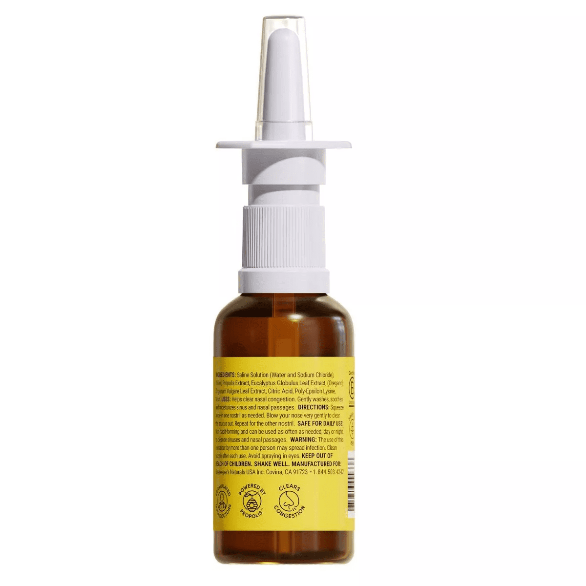 Beekeepers Naturals Propolis Xylitol Nasal Spray Max - 1 Fl Oz/30Ml - Image 2