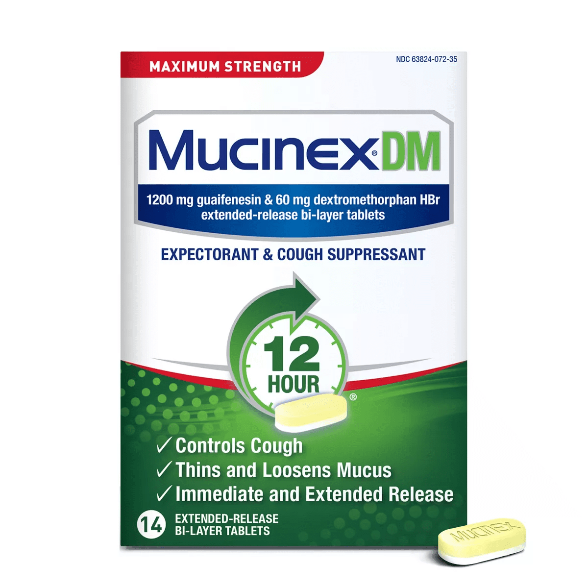 Mucinex DM Max Strength 12 Hour Cough Medicine - Tablets