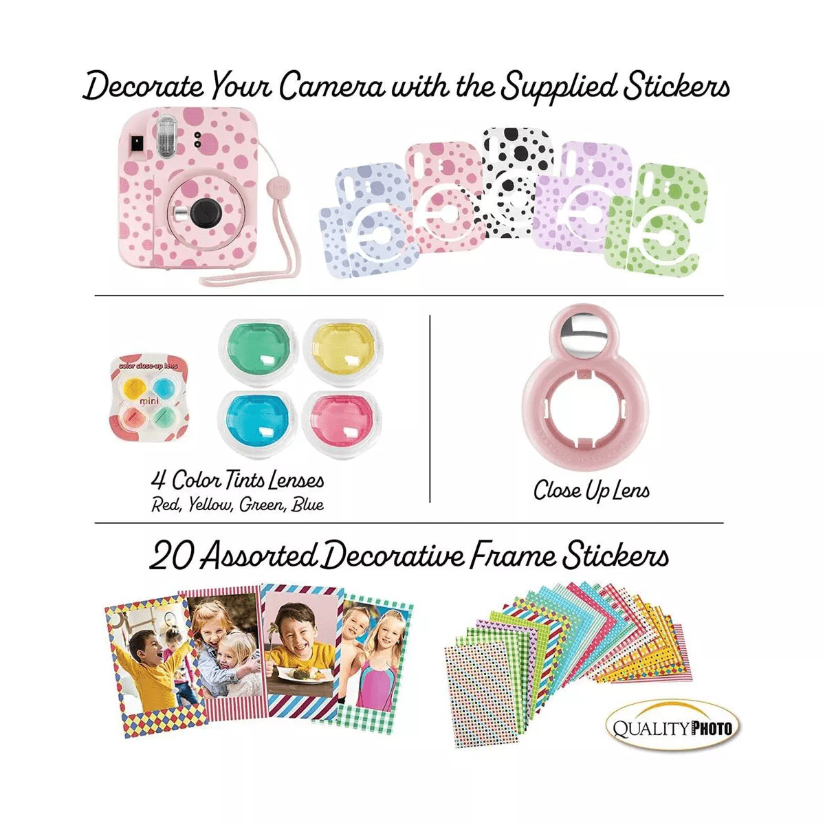 Fujifilm Instax Mini 12 Instant Camera with Case 60 Fuji Films Decoration Stickers Frames Photo Album and More Accessory Kit - Image 6