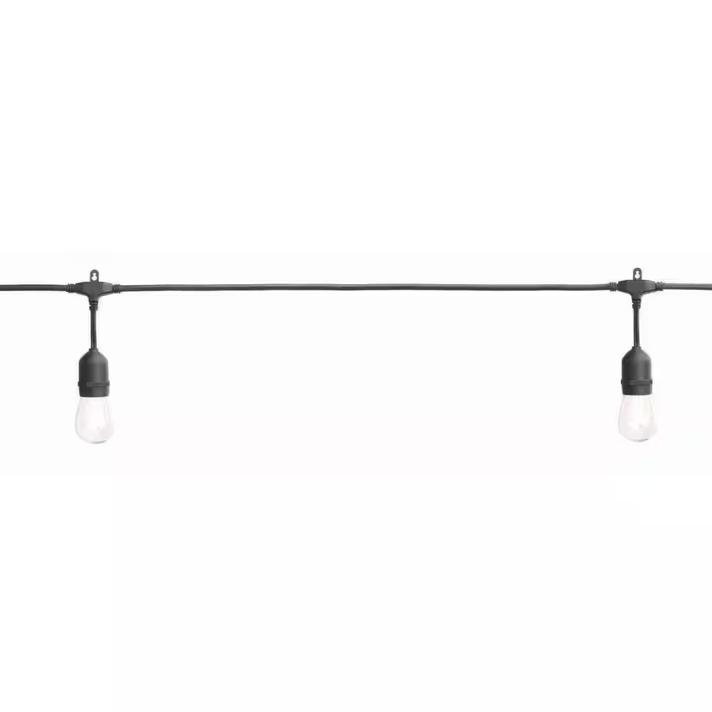 24-Light 48 Ft. Plug-In Indoor/Outdoor Edison Patio String Light with S14 Single Filament LED Bulbs - Image 6