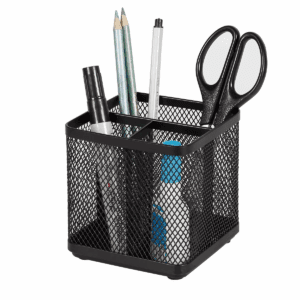 Mesh Pencil Holder Black - Brightroomâ„¢: Steel Desk Organizer, Office Supplies, Pen Holder, 3.98" Height, Width, Depth