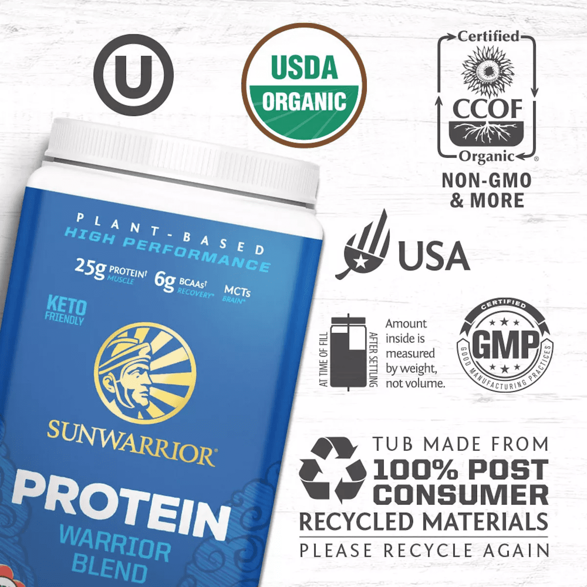 Vanilla Warrior Blend Protein, Vegan Plant-Based Organic Protein Powder with Bcaas and Pea Protein, Sugar Free & Keto Friendly, Sunwarrior, 30 Svgs - Image 7