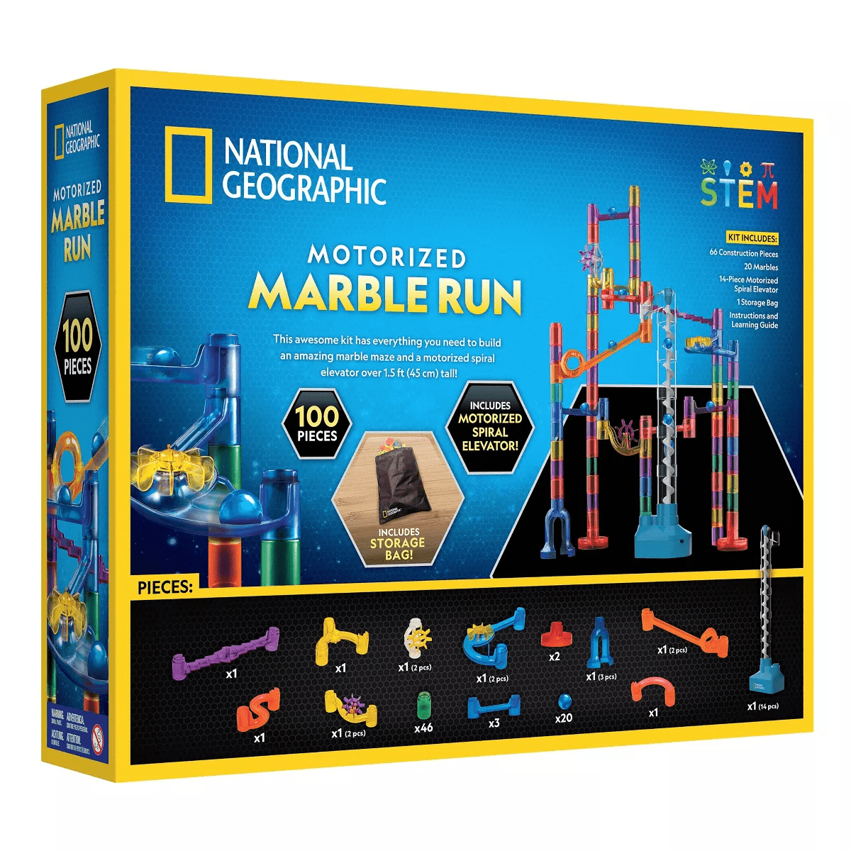National Geographic 100 PC Marble Run: Creative, Engineering, Physics, Activity Guide Included - Image 2