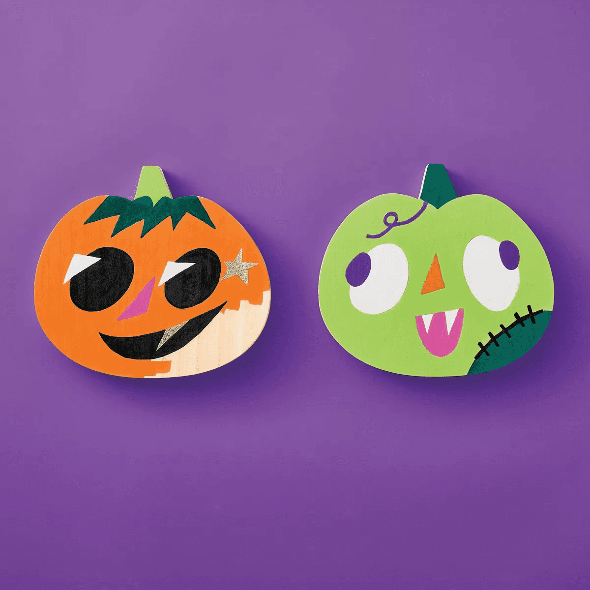 2Ct Halloween Craft Wood Pumpkins - Mondo Llama™ - Image 2