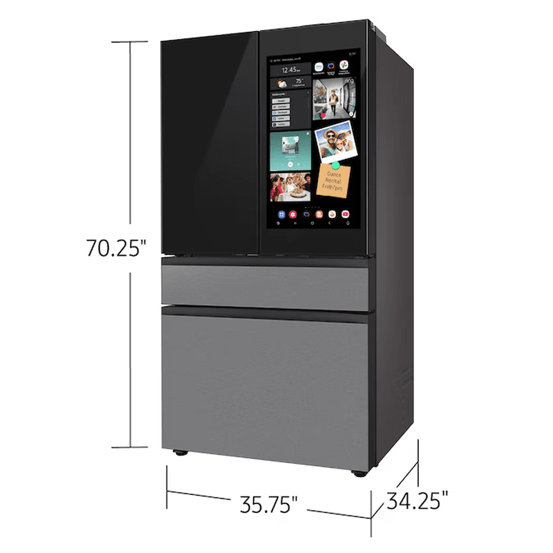 Bespoke Standard-Depth Family Hub 29-Cu Ft 4 -Door 36-In Wide Smart Compatible French Door Refrigerator with Dual Ice Maker with Water Dispenser ( Charcoal Glass Top with Stainless Steel Bottom Panels ) ENERGY STAR Certified - Image 11