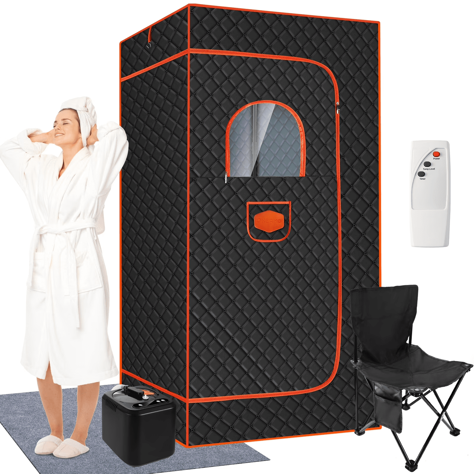 Portable Sauna Box, Portable Sauna for Home, Steam Sauna with 3L 1000W Steamer, Remote Control, Folding Chair, Home Sauna Tent for Gym Yoga, Pilates, Hot Tub - Image 7