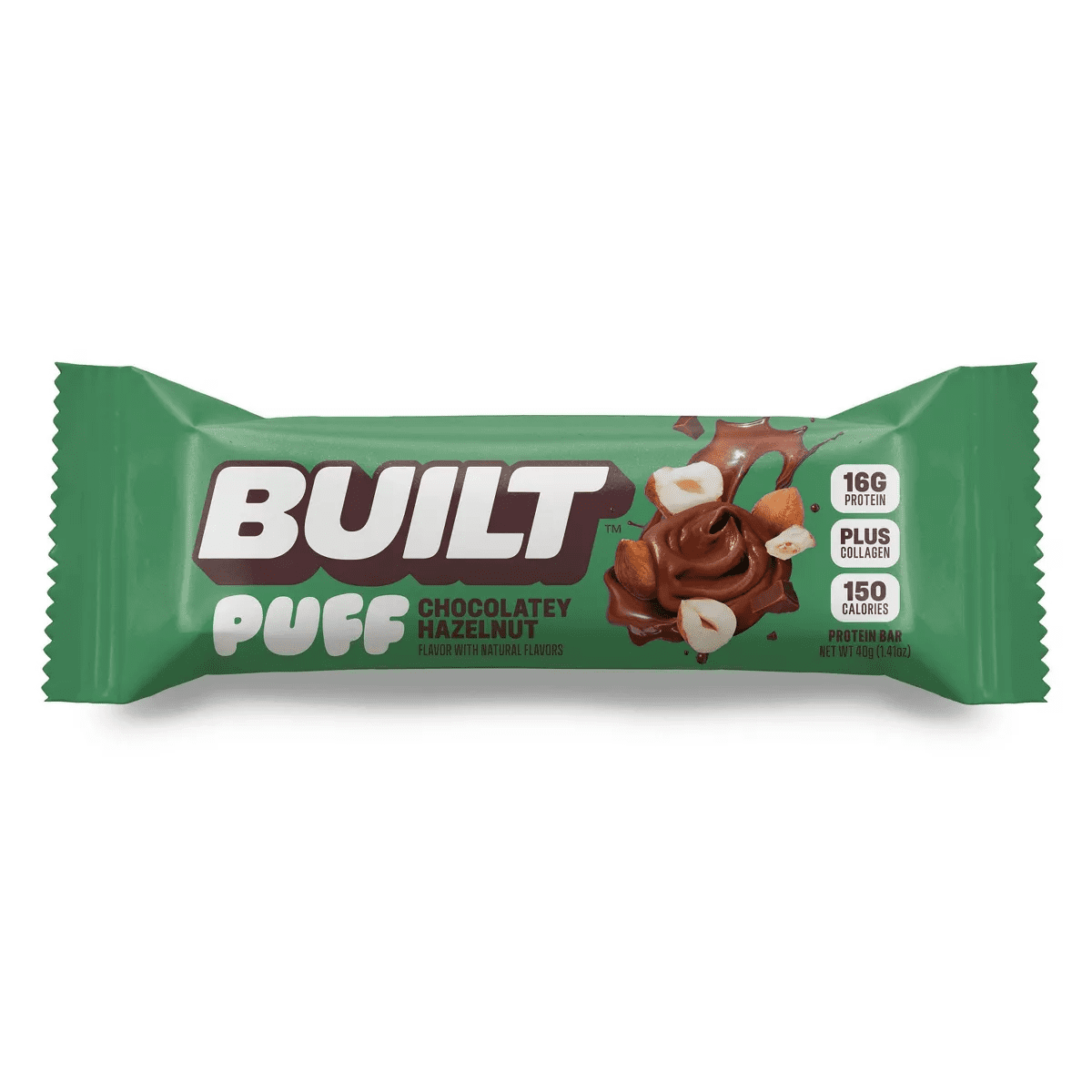 Built Bar Holiday Chocolatey Hazelnut Puff Protein Bar - 16G Protein - 1.41Oz
