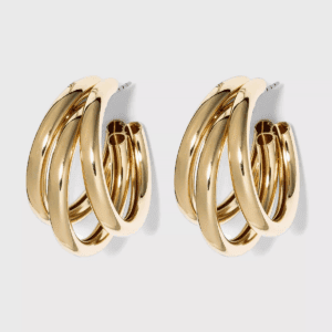 Multi Tube Hoop Earrings - a New Day™ Gold: Nickel-Free Metal, Post Closure