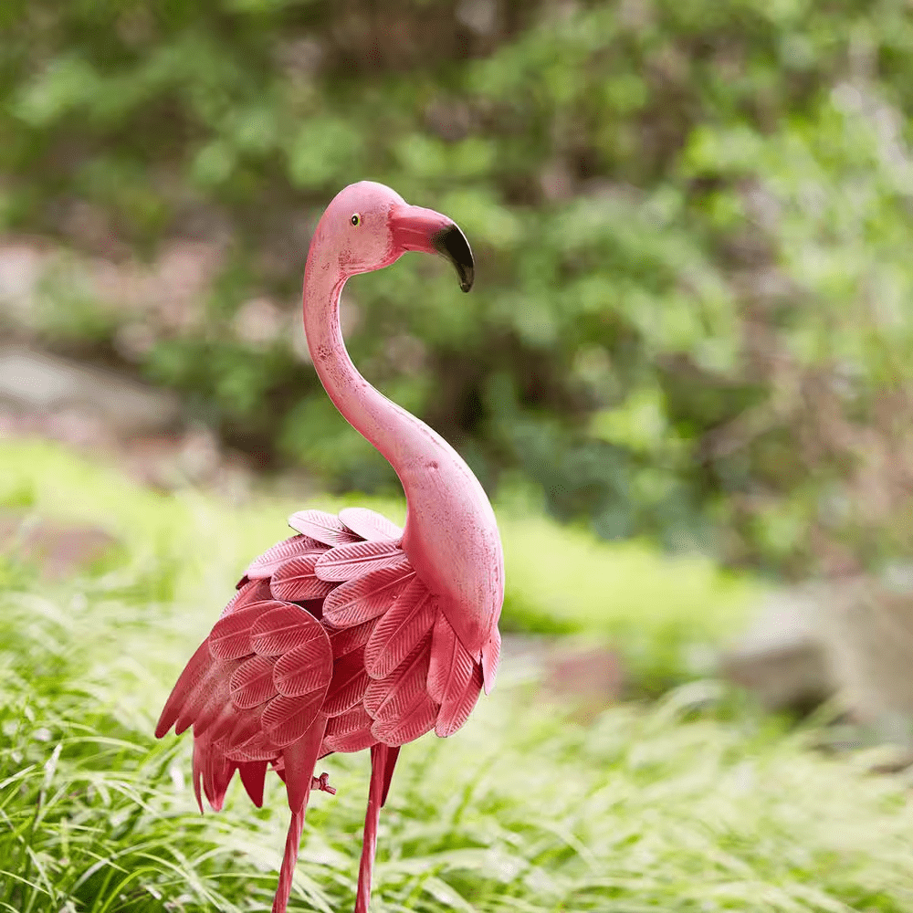 35 In. H Flamingo Metal Lawn Decor in Pink - Image 7