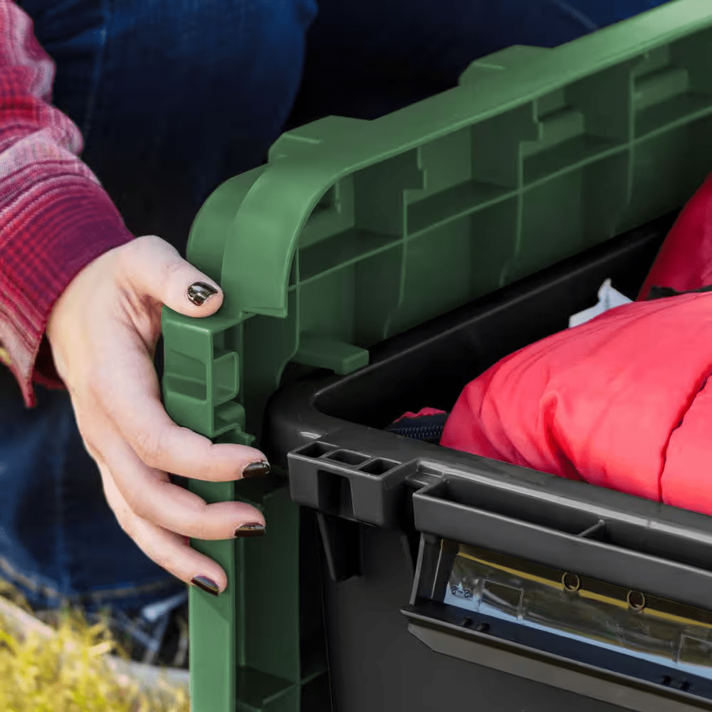 15 Gal. Remington Heavy Duty Trail Box, Stackable Storage Bin with Latching Lids, Black, (2-Pack) - Image 6