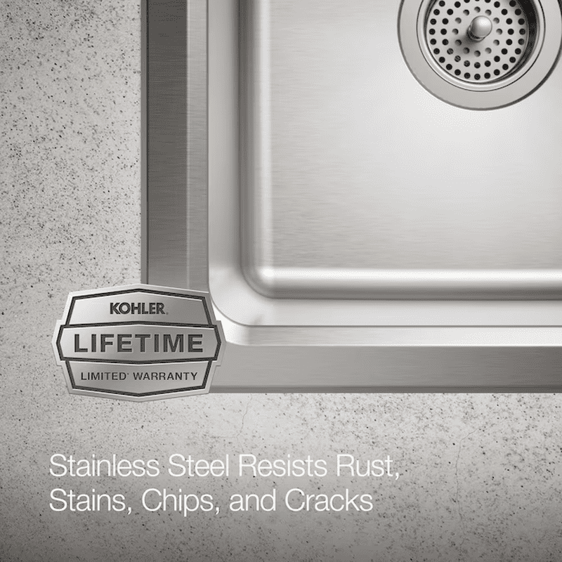 Prologue Drop-In or Undermount 33-In X 22-In Stainless Steel Double Equal Bowl 18 -Gauge Workstation Kitchen Sink with Drainboard - Image 10