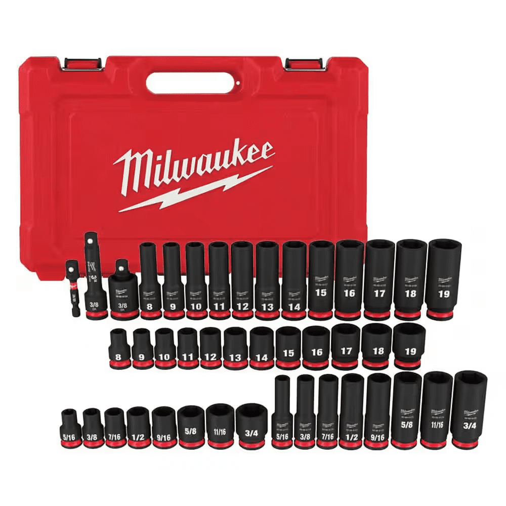 SHOCKWAVE 3/8 In. Drive SAE and Metric 6 Point Impact Socket Set (43-Piece) - Image 10