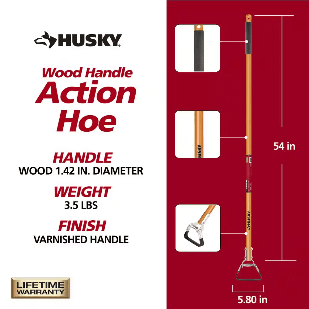 54 In. L Wood Handle Action Hoe with Grip - Image 2