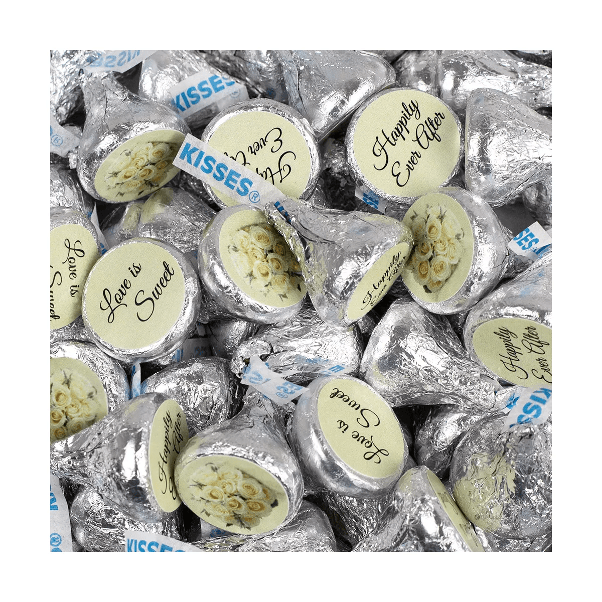 85 Pcs Wedding Hershey'S Kisses Milk Chocolate (13.6Oz, Approx. 85 Pcs) - Floral - by Just