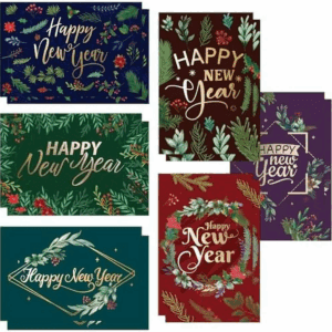 24Pcs New Year Cards Happy New Year Greeting Cards with Envelopes